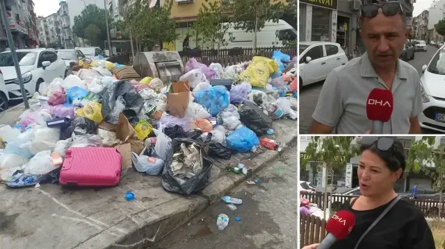 izmirde isci eylemleri bitti ama cop cilesi bitmedi her yer pislik icinde 1ugLIg23